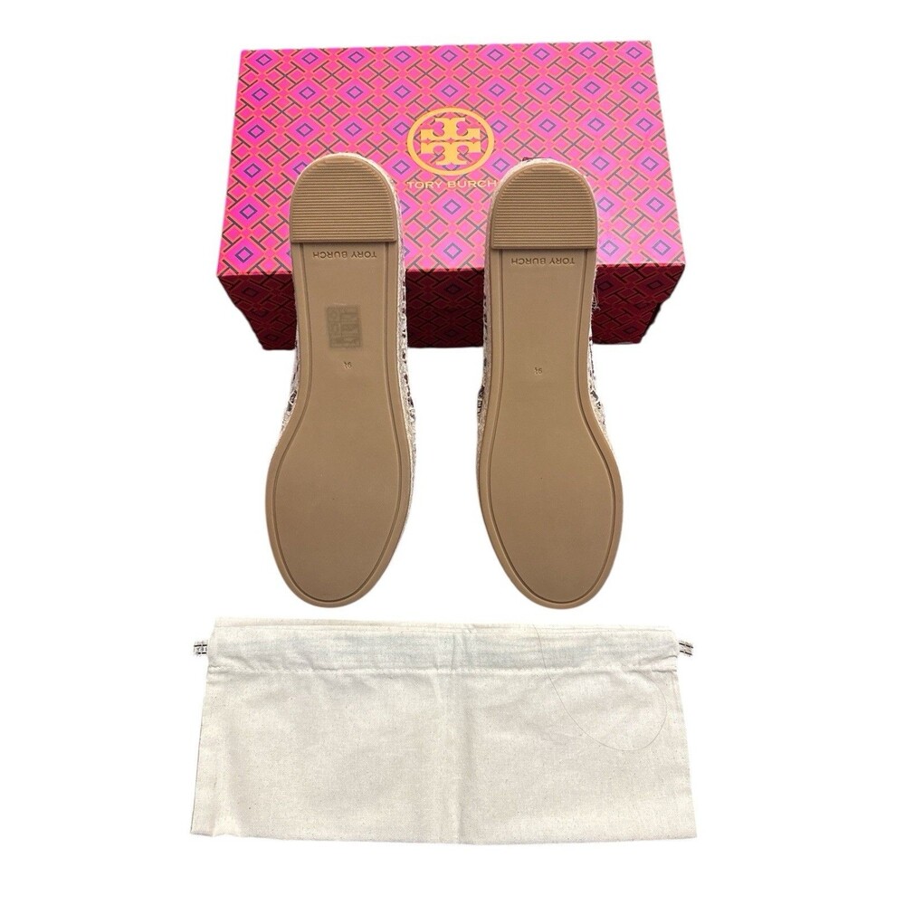 Tory Burch T Monogram Soft Croco Embossed Flatform Espadrille Shoe Sz 9.5 $298 - Picture 2 of 4